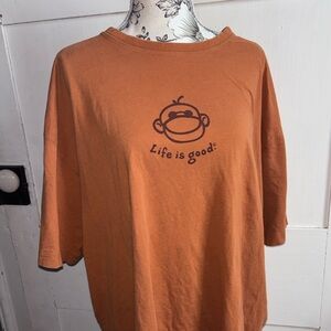 Life Is Good Monkey Logo T Shirt Short Sleeve Tee Size XXL 2X